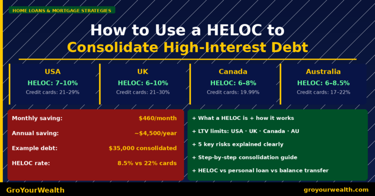 How to Use a HELOC to Consolidate High Interest Debt 2026 USA UK Canada Australia GroYourWealth