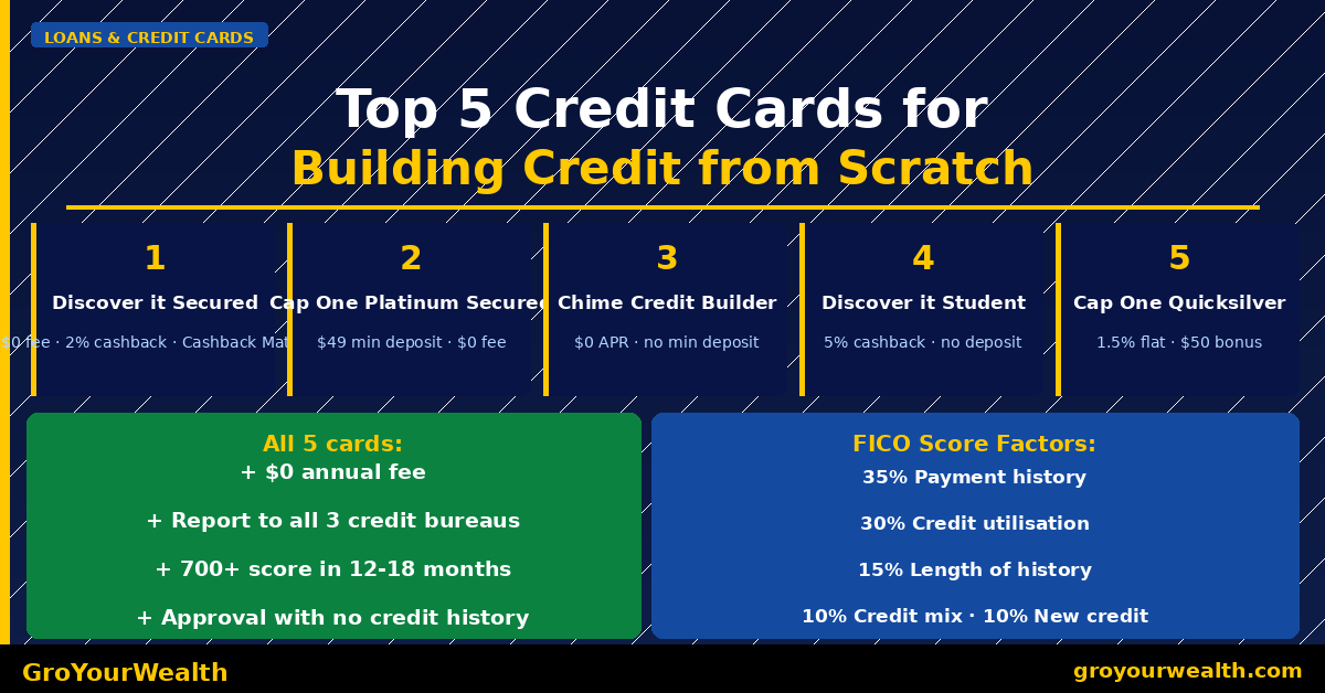 Top 5 Best Credit Cards for Building Credit from Scratch US 2026 Secured Student Cards Compared