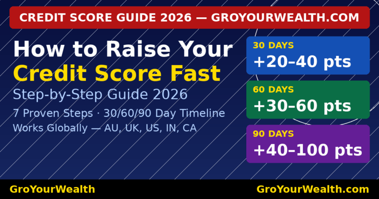 Step-by-step guide to raising your credit score fast in 2026 — from 580 to 720 in 90 days