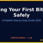 Perfect! Here's the ALT TEXT for your featured image: Buying Your First Bitcoin Safely — Complete Step-by-Step Guide for Beginners with Platform Comparison and Security Tips for USA, UK, Canada, Australia, and India 2026