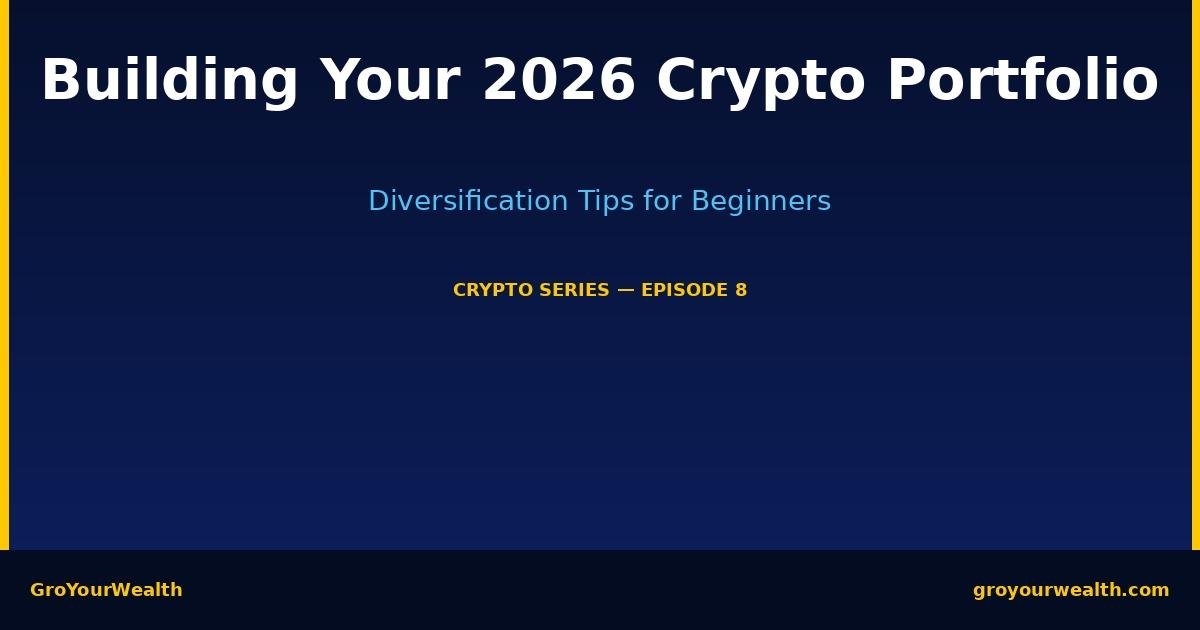 C-08 crypto portfolio diversification guide showing 70-20-10 allocation rule with Bitcoin Ethereum Solana tier structure for beginners 2026