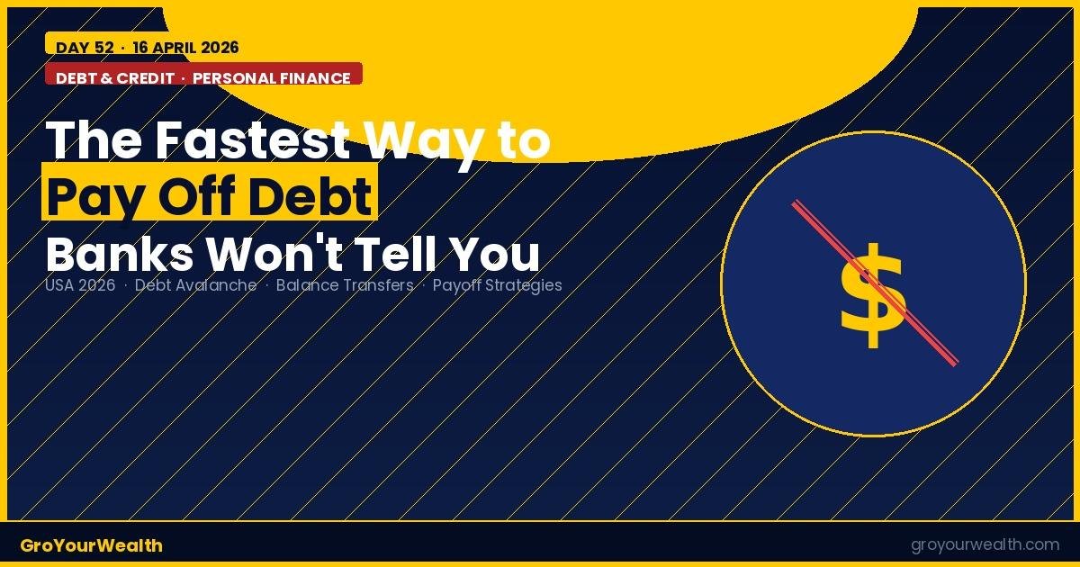 The fastest way to pay off debt in USA 2026 — debt avalanche, snowball and balance transfer strategies explained by GroYourWealth