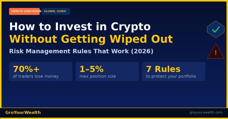 Crypto risk management rules guide 2026 — how to invest in crypto without getting wiped out — NS-08 Newbie Series by GroYourWealth