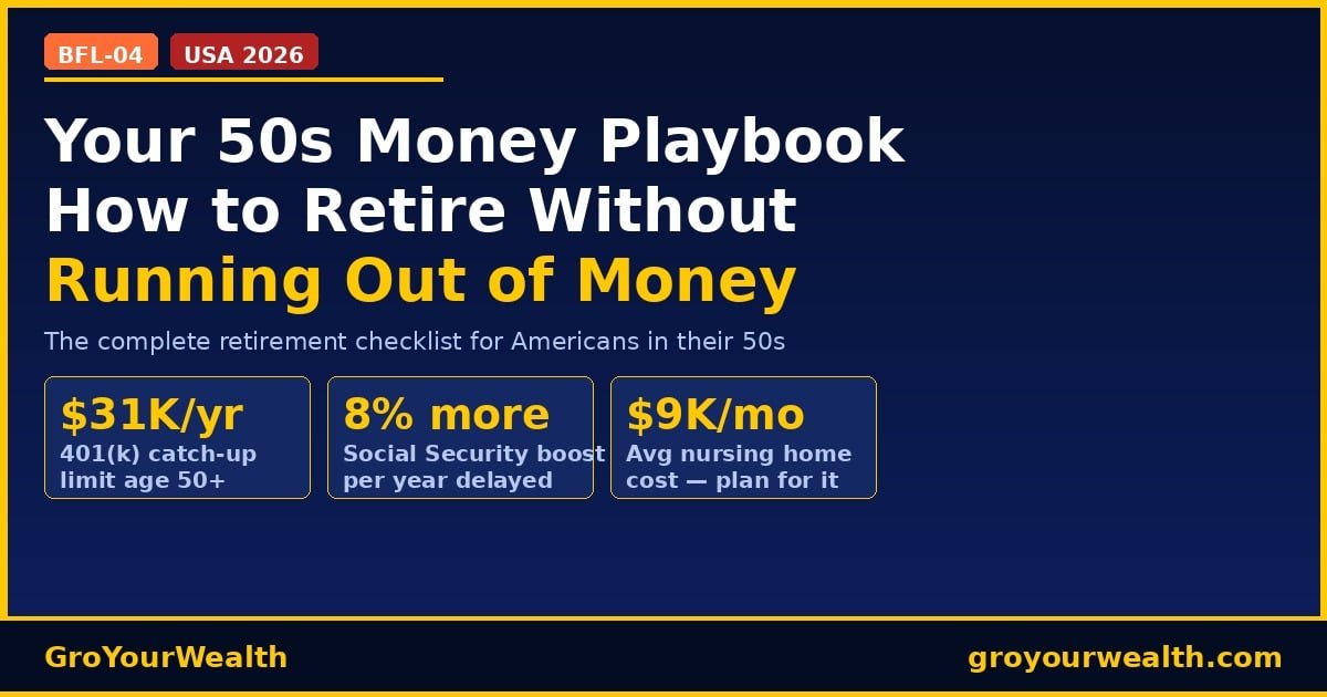 50s money playbook retire without running out USA 2026 GroYourWealth