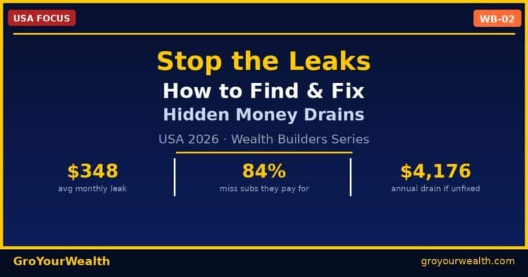 Stop the Leaks hidden money drains USA 2026 GroYourWealth WB-02