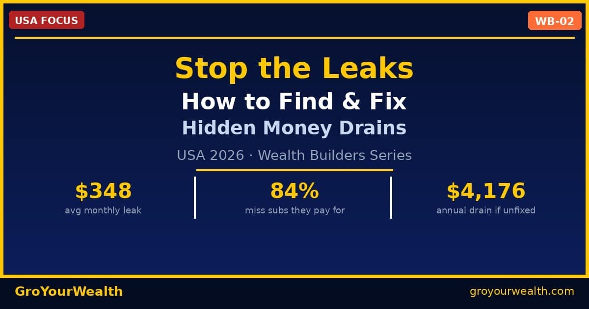 Stop the Leaks hidden money drains USA 2026 GroYourWealth WB-02