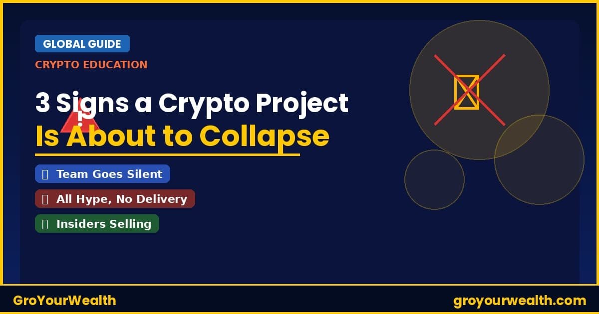 3 Signs a Crypto Project Is About to Collapse 1 3 signs a crypto project is about to collapse — crypto warning guide 2026 — GroYourWealth