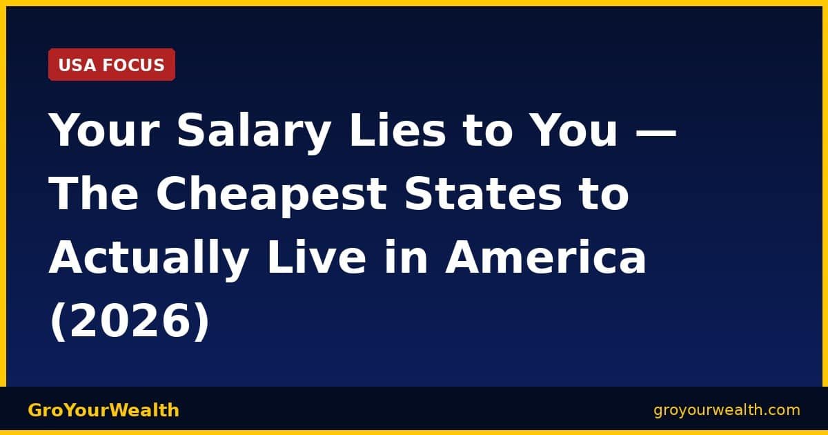 Cheapest states to live in America 2026 infographic